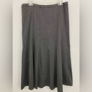 New Directions gray flared midi skirt